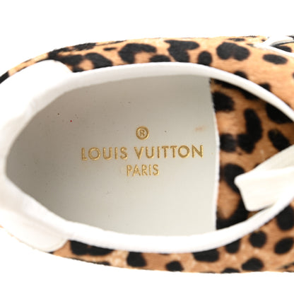 Louis Vuitton Calfskin Pony Hair Leopard Monogram Frontrow Sneakers 38 8 of 13
