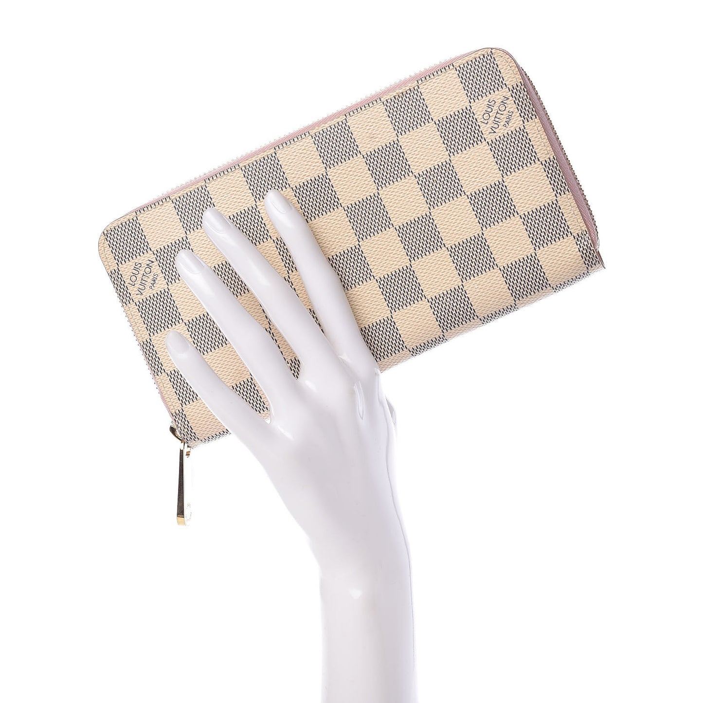 Damier Azur Zippy Wallet Rose Ballerine