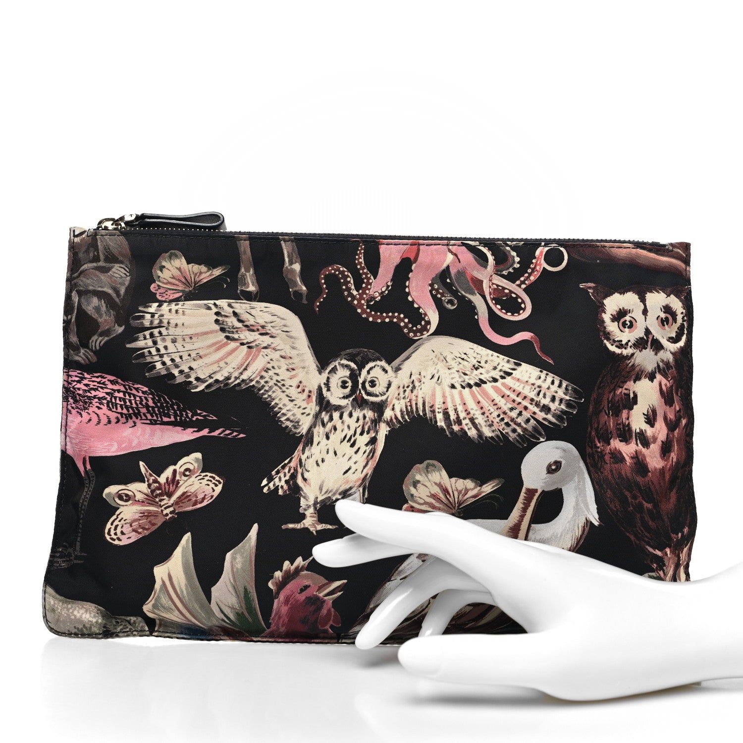 Valentino Garavani Nylon Fantastic Animal Pouch Black 2 of 12