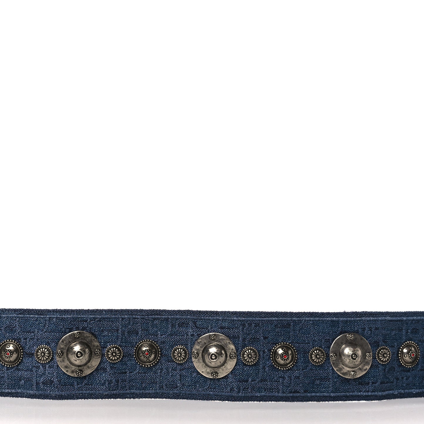 Oblique Denim Studded Shoulder Strap Blue