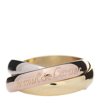 Cartier 18K Pink Yellow White Gold Classic Les Must De Trinity Ring 48 4.5 1 of 6