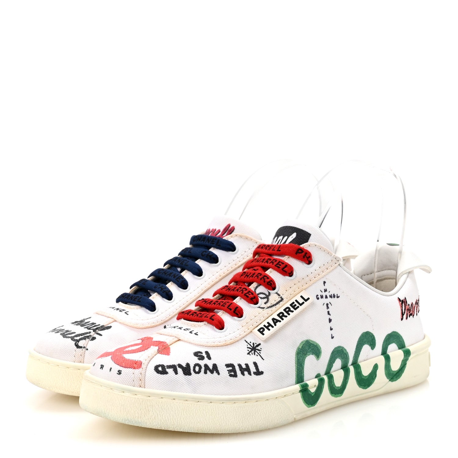 Chanel x Pharrell Williams Canvas Womens Sneakers 36.5 White Multicolor 7 of 18