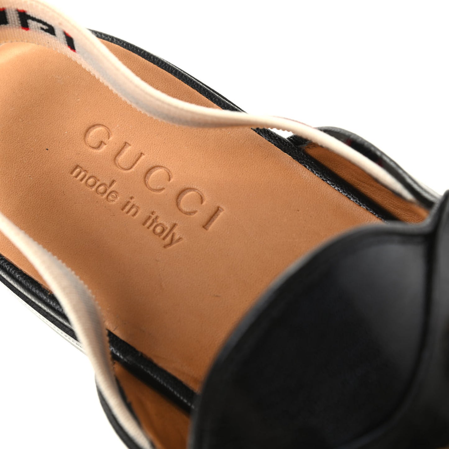 Goatskin Stripe Mens Horsebit Slingback Slippers 7 Black