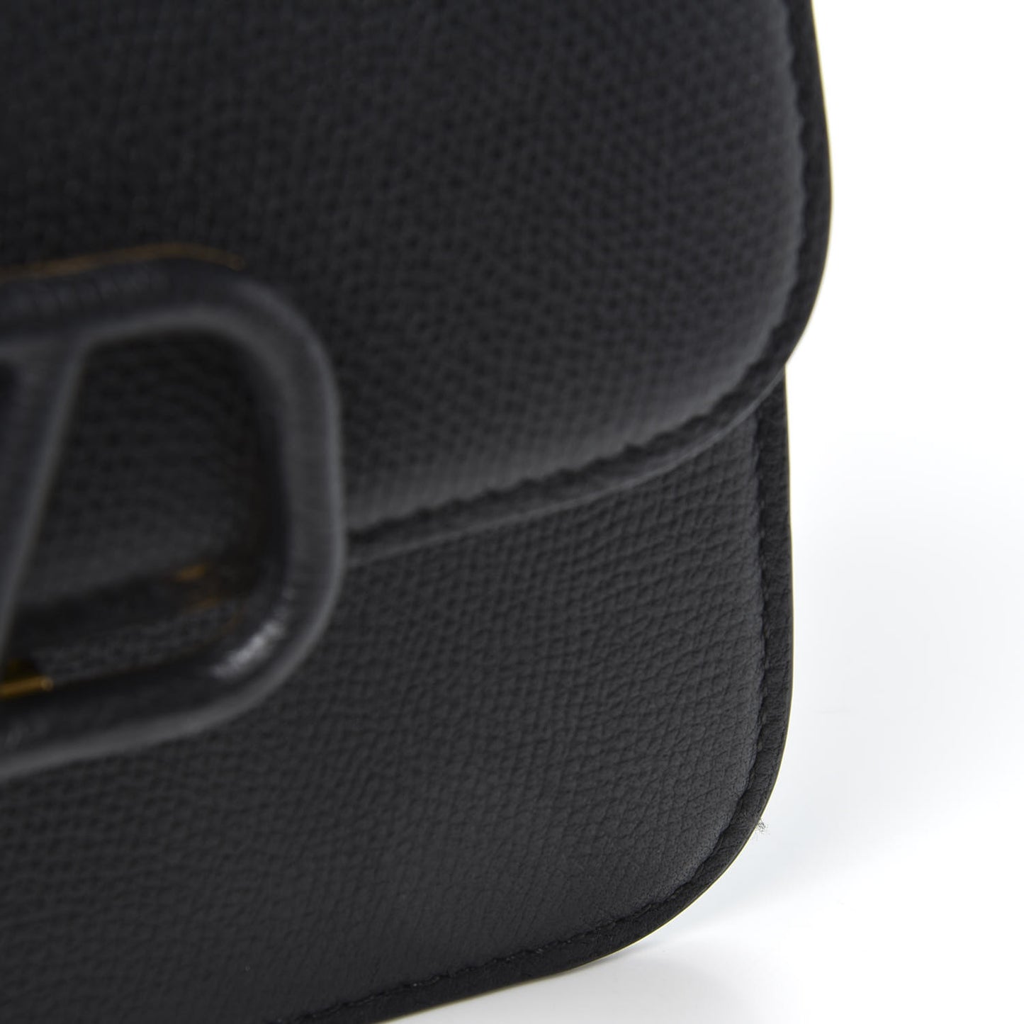 Grainy Calfskin Small VSling Shoulder Bag Black