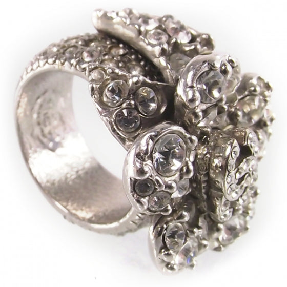 Chanel Swarovski Crystal Camelia Ring Size 6 4 of 6