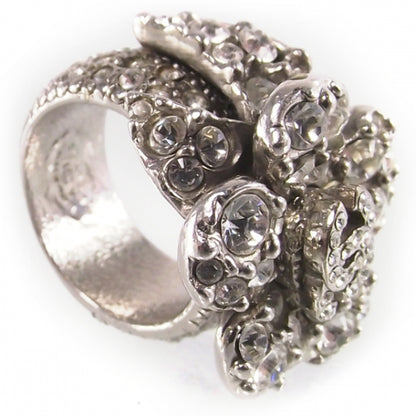 Chanel Swarovski Crystal Camelia Ring Size 6 4 of 6