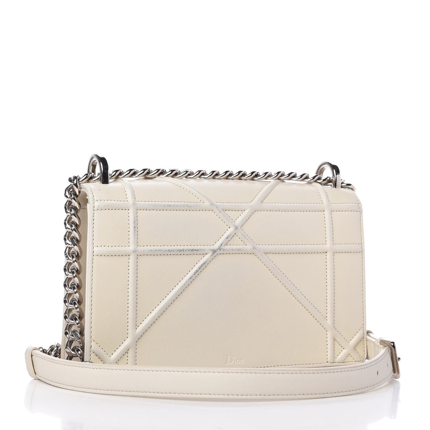 Calfskin Small Diorama Flap Bag Off White