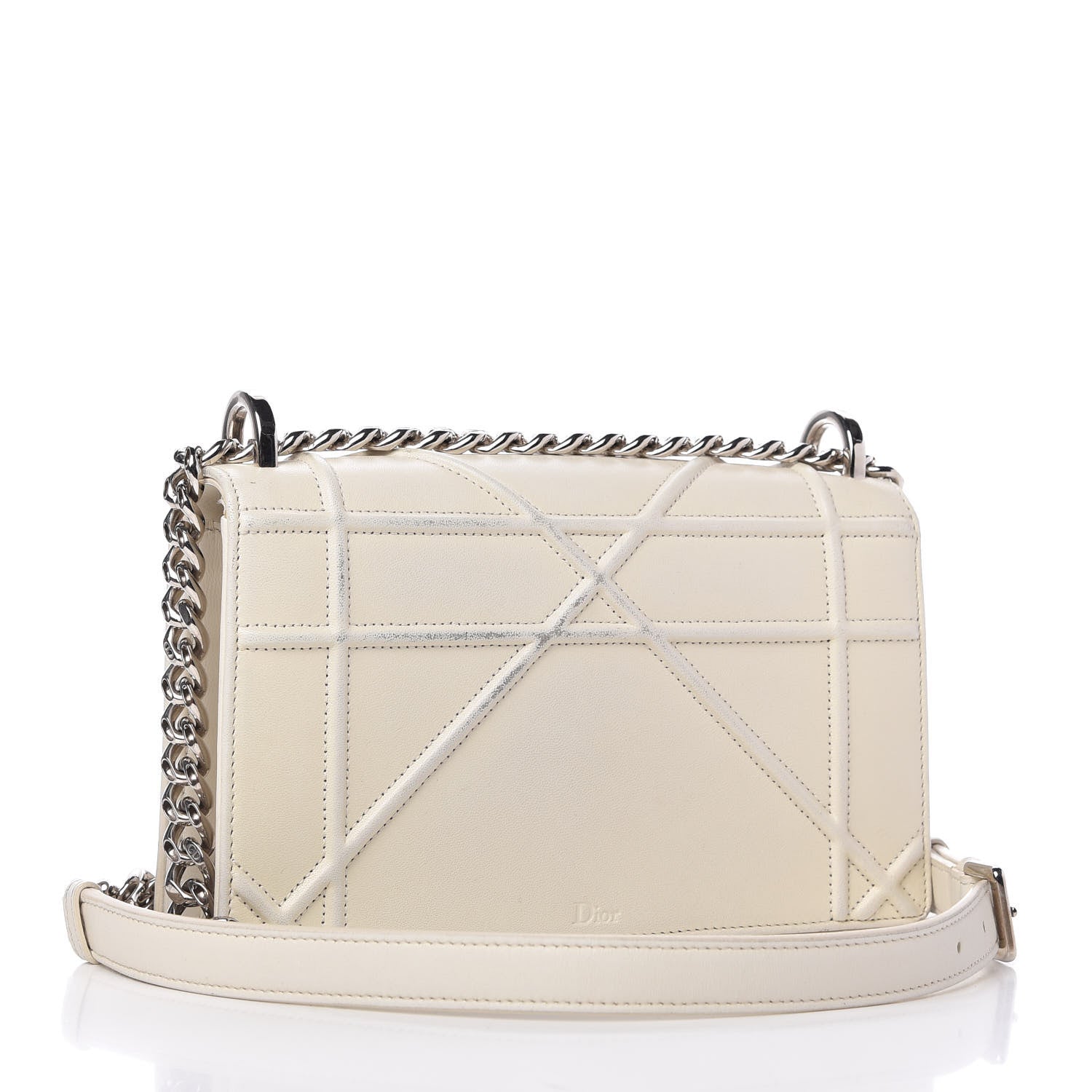 Christian Dior Calfskin Small Diorama Flap Bag Off White 3 of 10