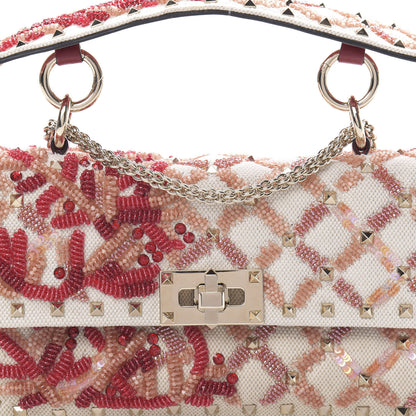 Valentino Garavani Canvas Beaded Small Rockstud Spike Shoulder Bag Multicolor 7 of 11