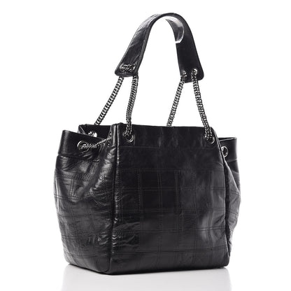 Chanel Lambskin Square Stitched Lax Accordion Shoulder Bag Black 3 of 13