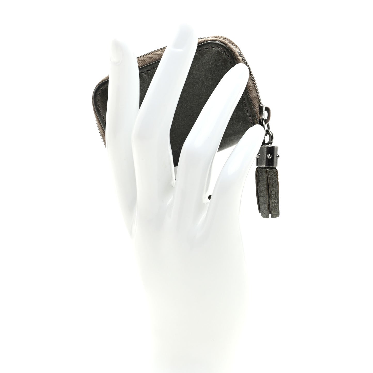 Metallic Pebbled Calfskin Soho Coin Purse Key Ring Sasso