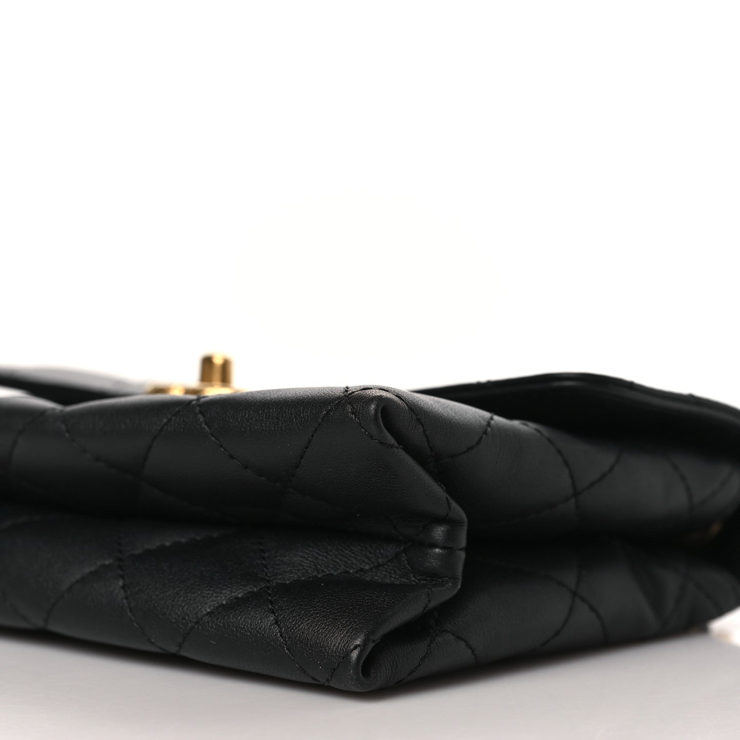 Lambskin Quilted Small Chain Flap Black