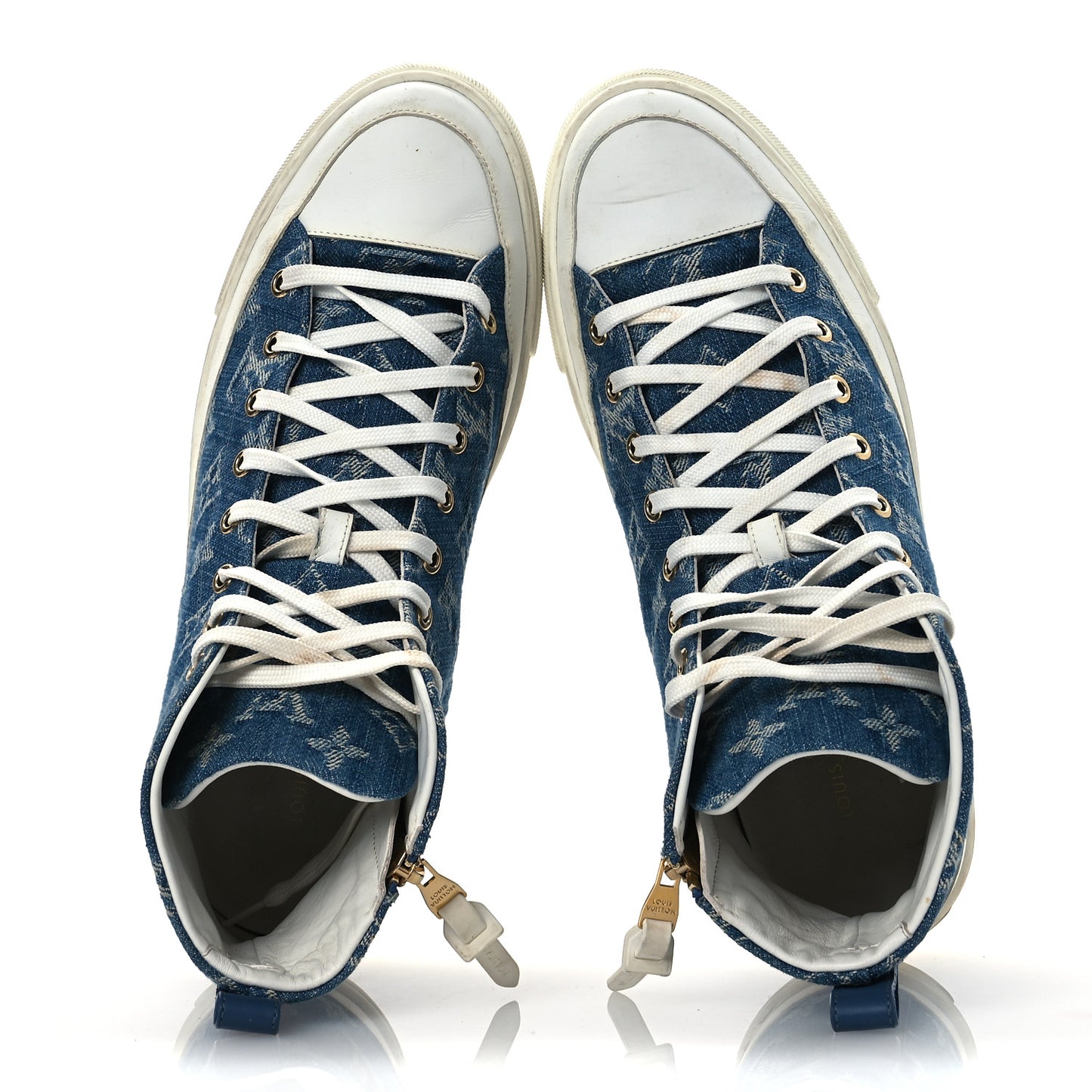 Denim Monogram Stellar Sneaker Boots 40 Bleu