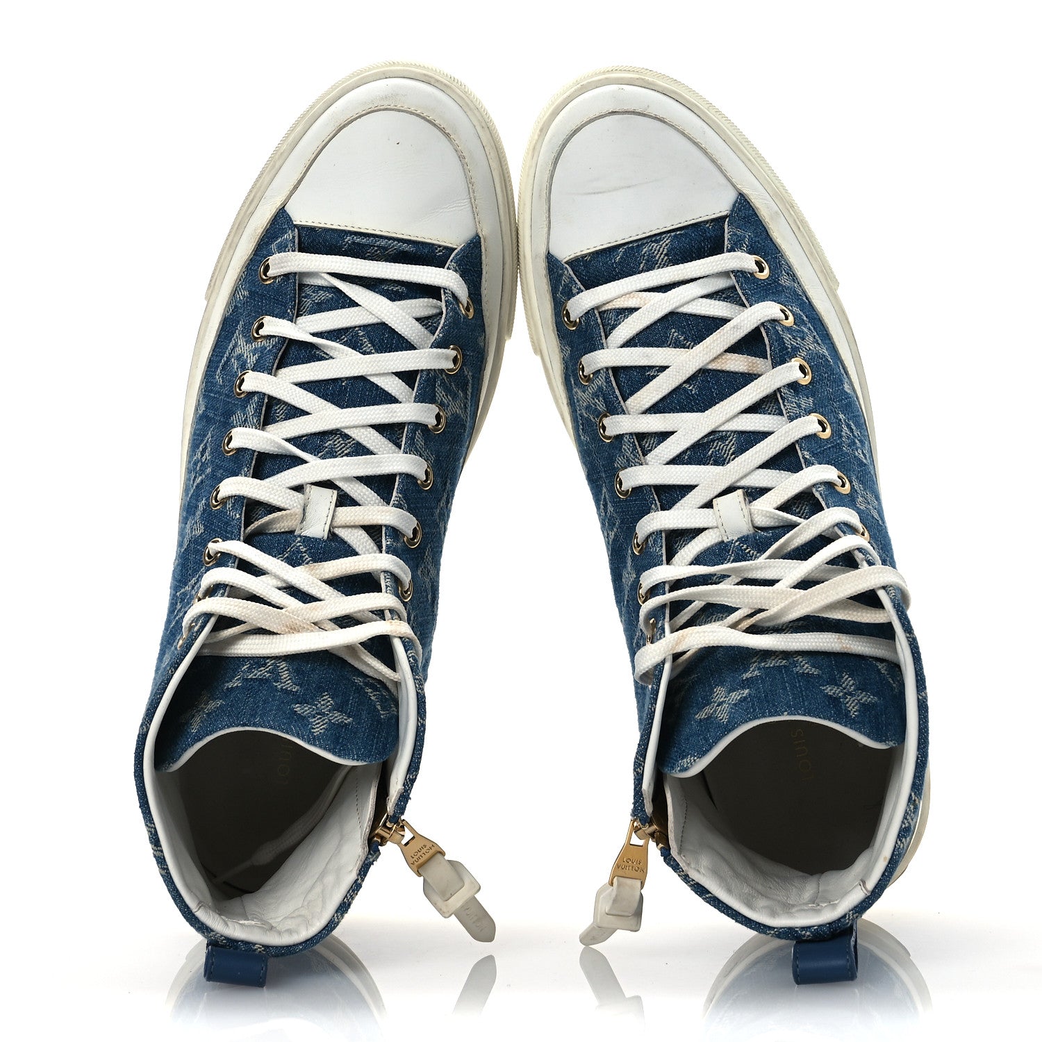 Louis Vuitton Denim Monogram Stellar Sneaker Boots 40 Bleu 2 of 15