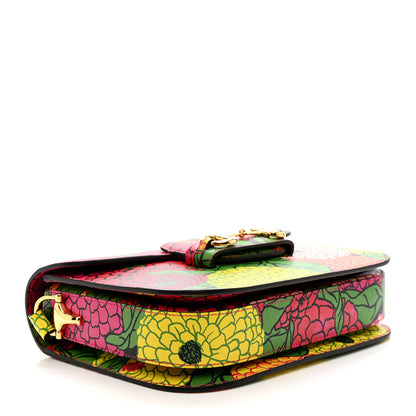 Gucci X KEN SCOTT New Shangai Calfskin Pomponica Print Horsebit 1955 Shoulder Bag Multicolor Fuxia Pompon 4 of 11