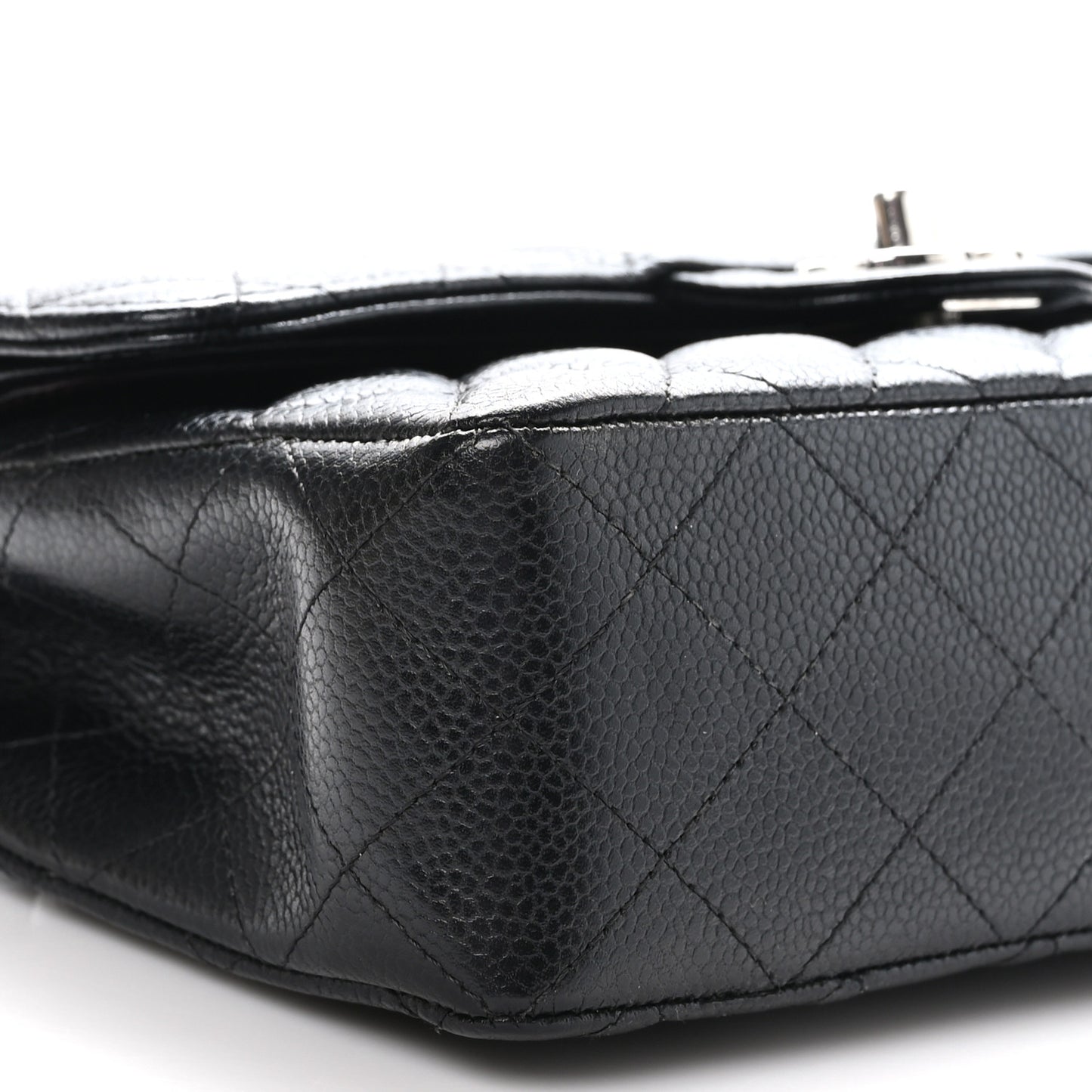 Caviar Quilted Small Double Flap Black