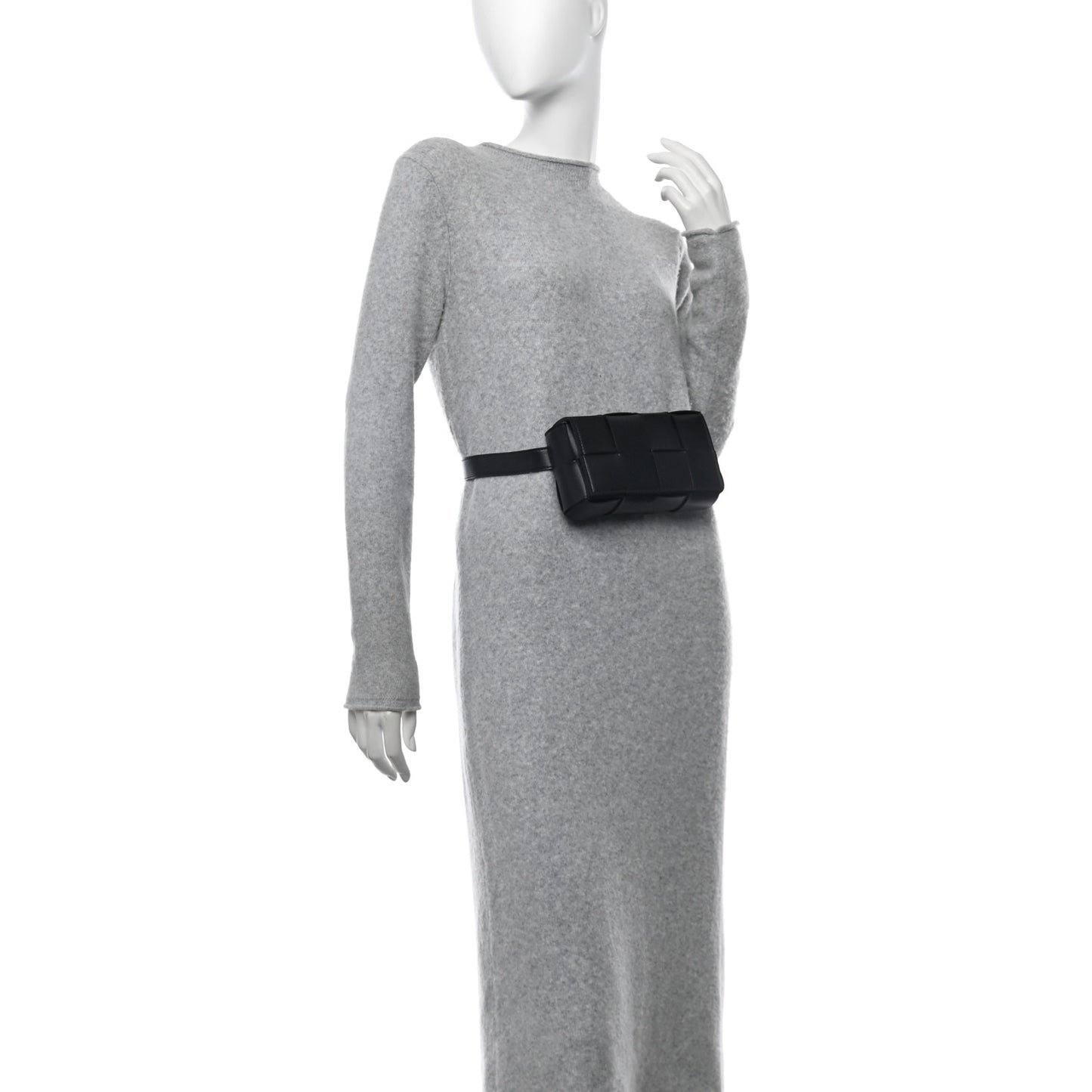 Nappa Maxi Intreccio The Belt Cassette Bag Black