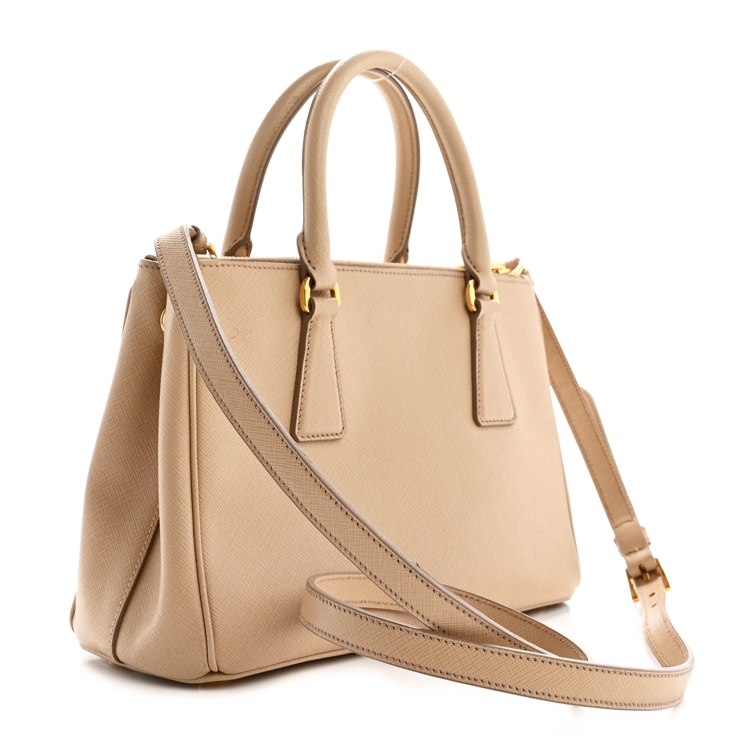 Prada Saffiano Lux Mini Galleria Double Zip Tote Sabbia 3 of 13