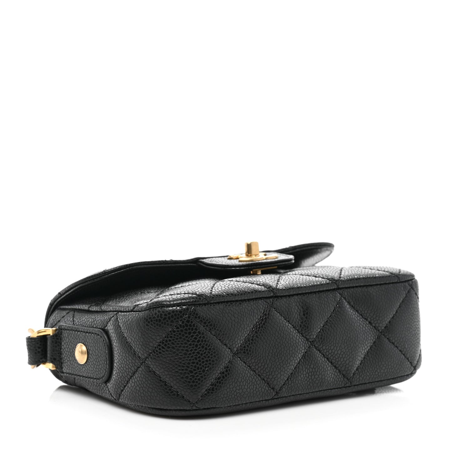 Caviar Quilted Mini Chain Flap Black
