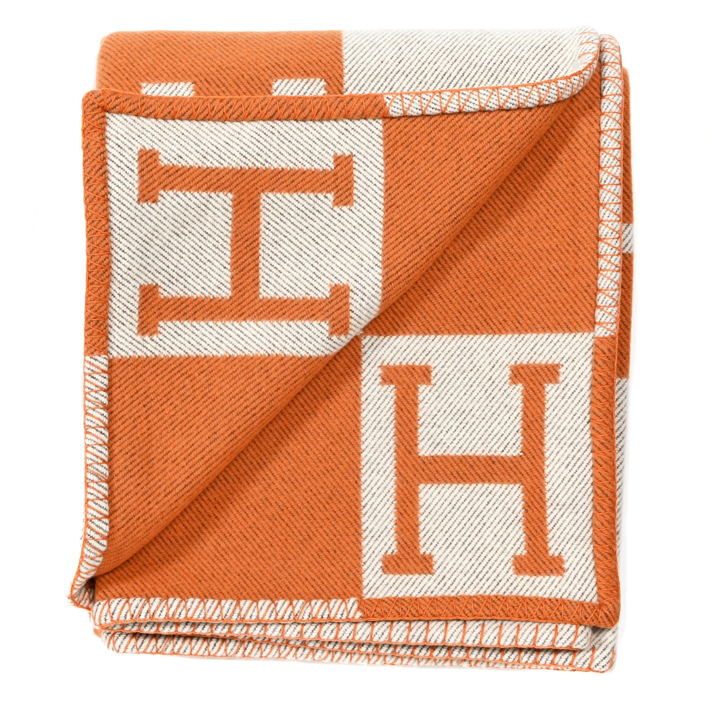 Wool Cashmere Signature Classic Avalon Blanket Ecru Potiron