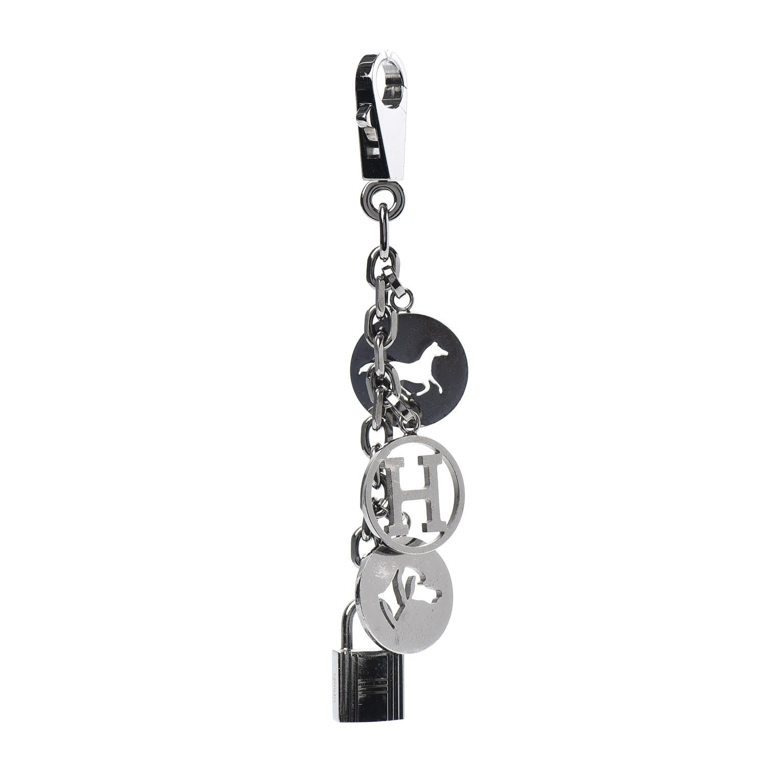 Hermes Palladium Breloque Bag Charm Silver 1 of 3