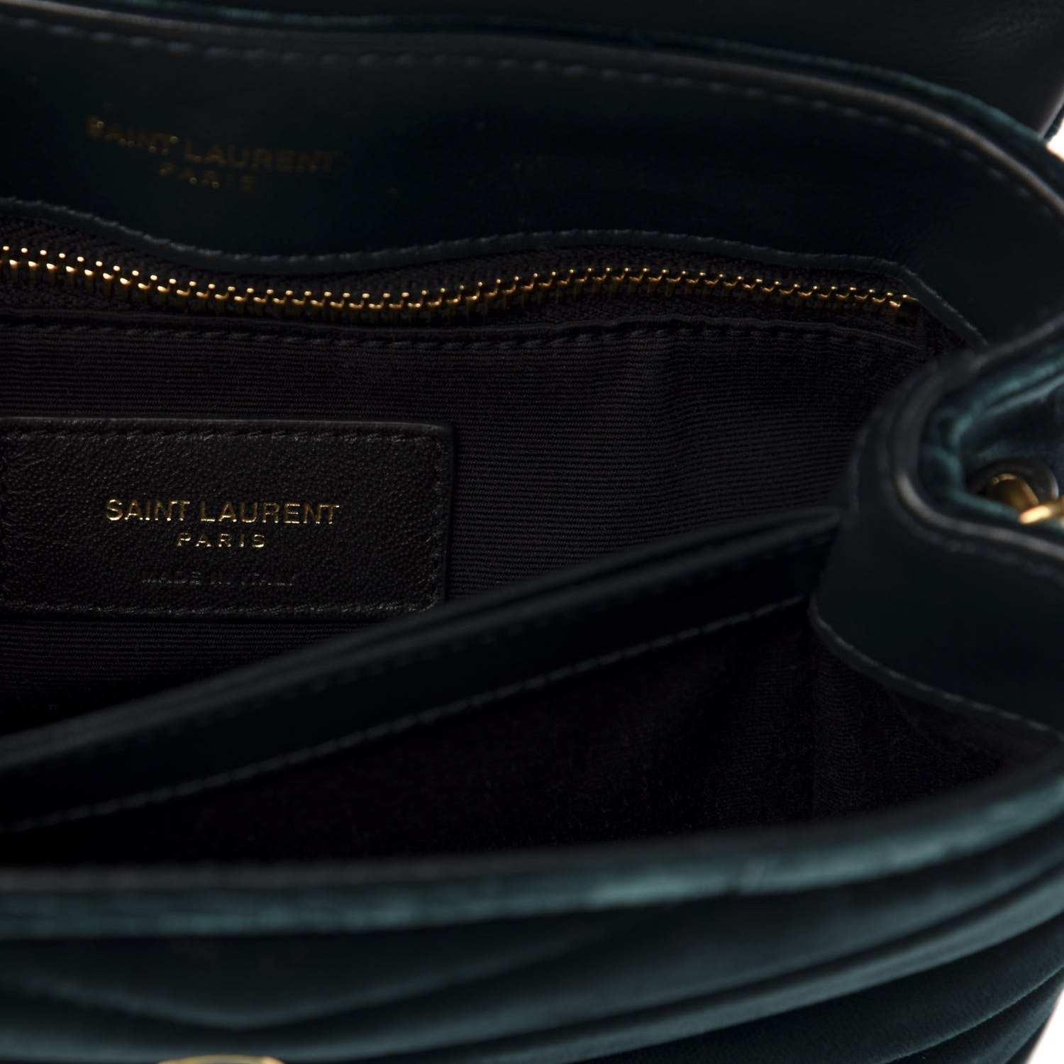 Saint Laurent Velvet Y Quilted Monogram Toy Loulou Chain Satchel Malachite 6 of 13