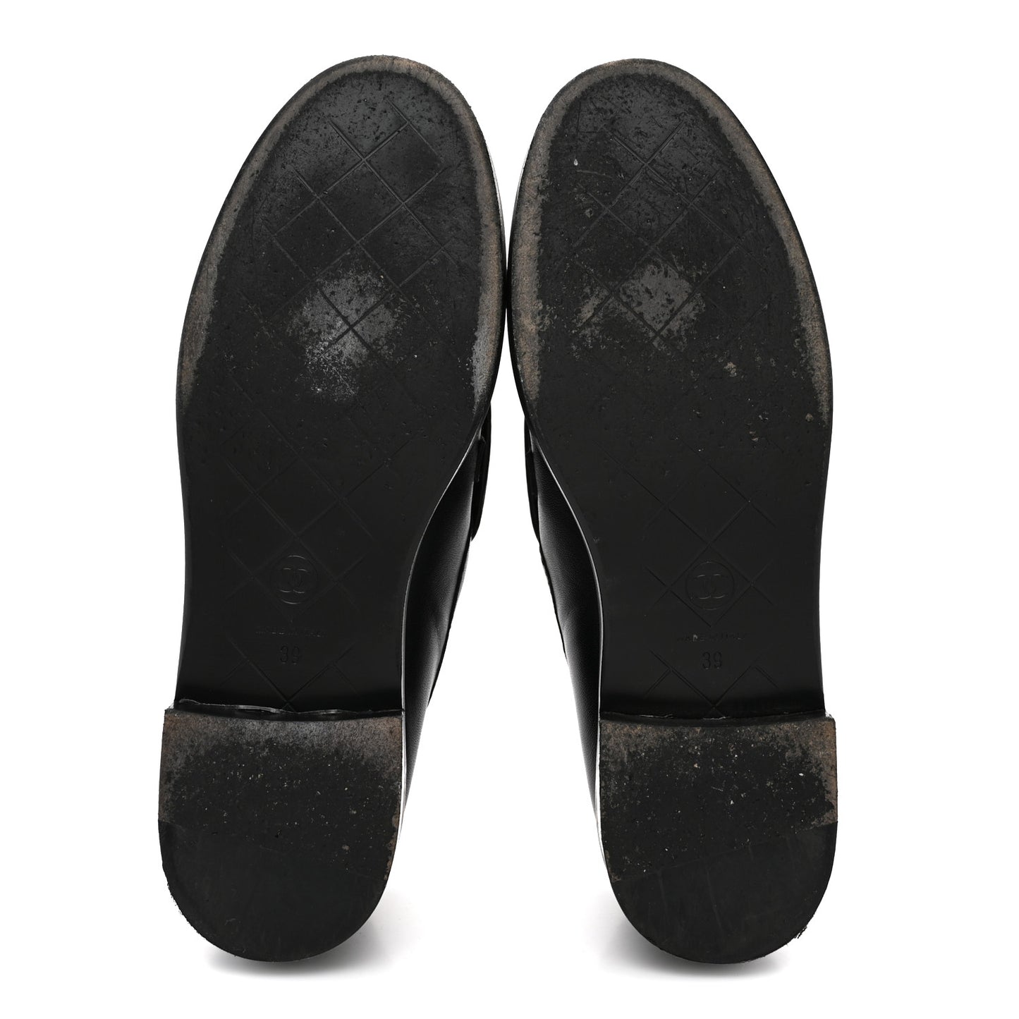Lambskin Quilted CC Turnlock Loafers 39 Black