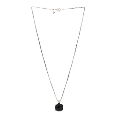 David Yurman Sterling Silver Diamond Black Onyx 14mm Chatelaine Pendant Necklace 3 of 4
