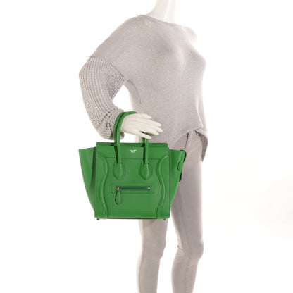 Celine Drummed Calfskin Micro Luggage Mint 2 of 9