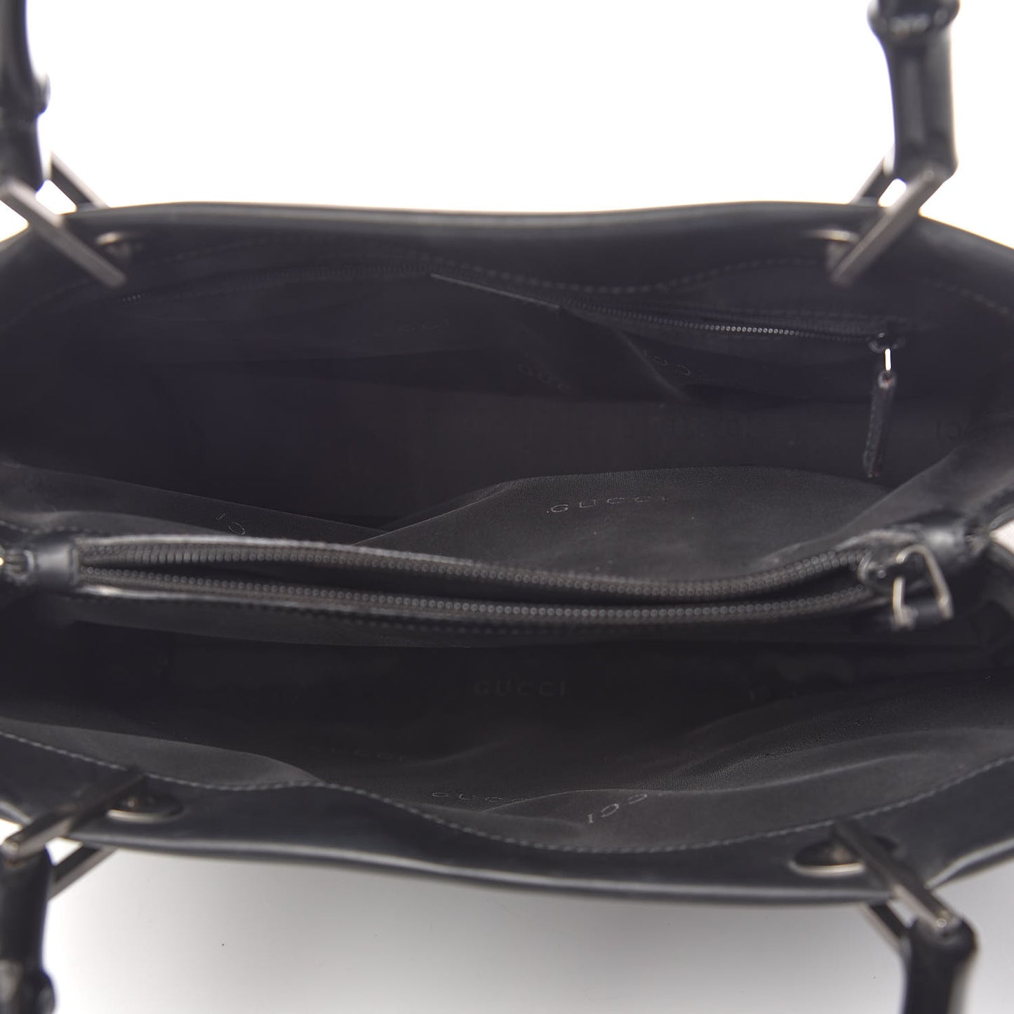 Calfskin Monogram Bamboo Handle Bag Black