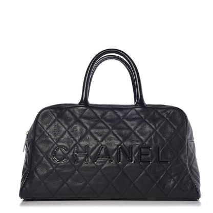 Chanel Caviar Patent Quilted Large Bowler Black 1 of 13