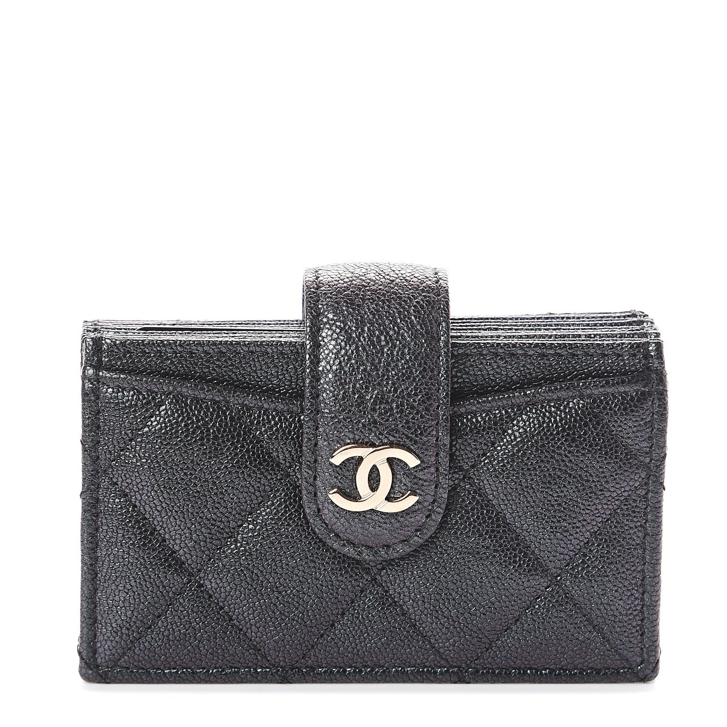 Chanel Iridescent Caviar Quilted Gusseted Card Holder Black 1 of 6