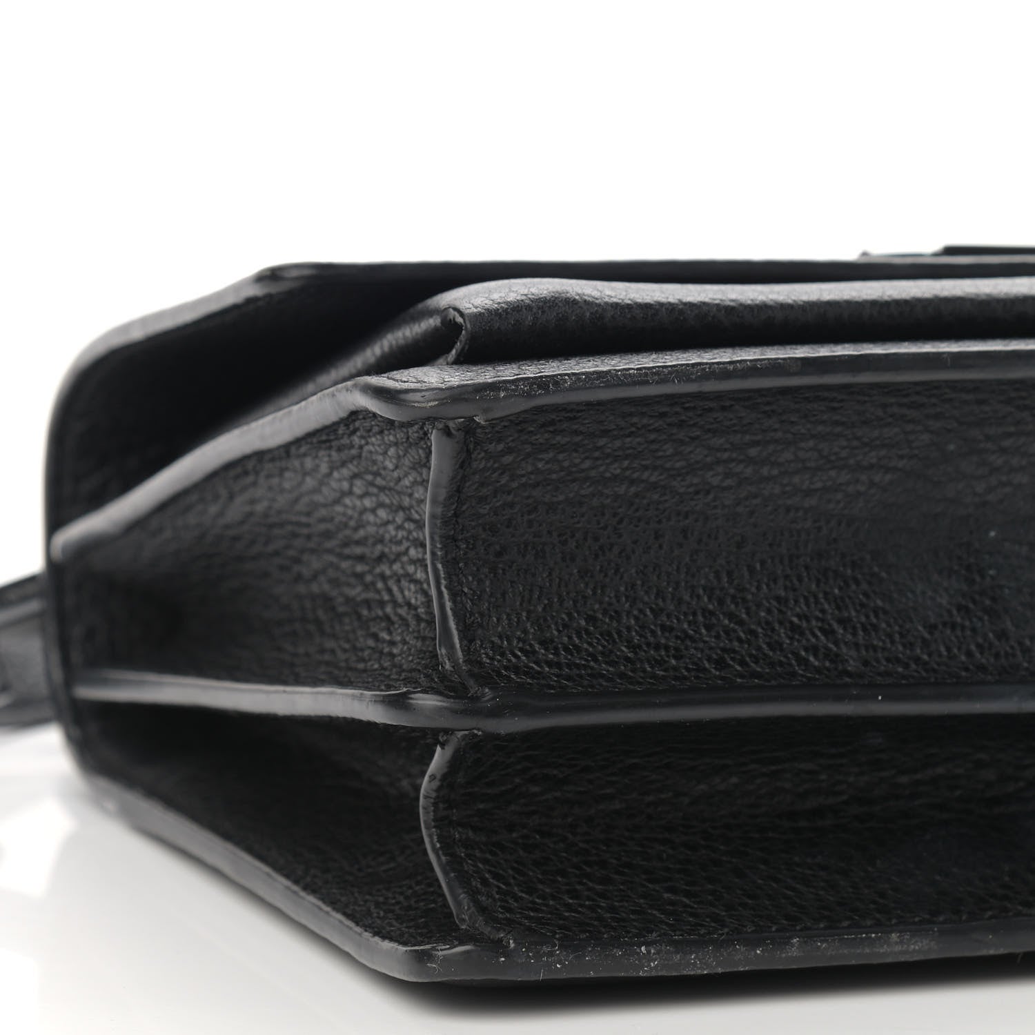 Saint Laurent Grained Calfskin Medium Monogram Sunset Satchel Black 10 of 12