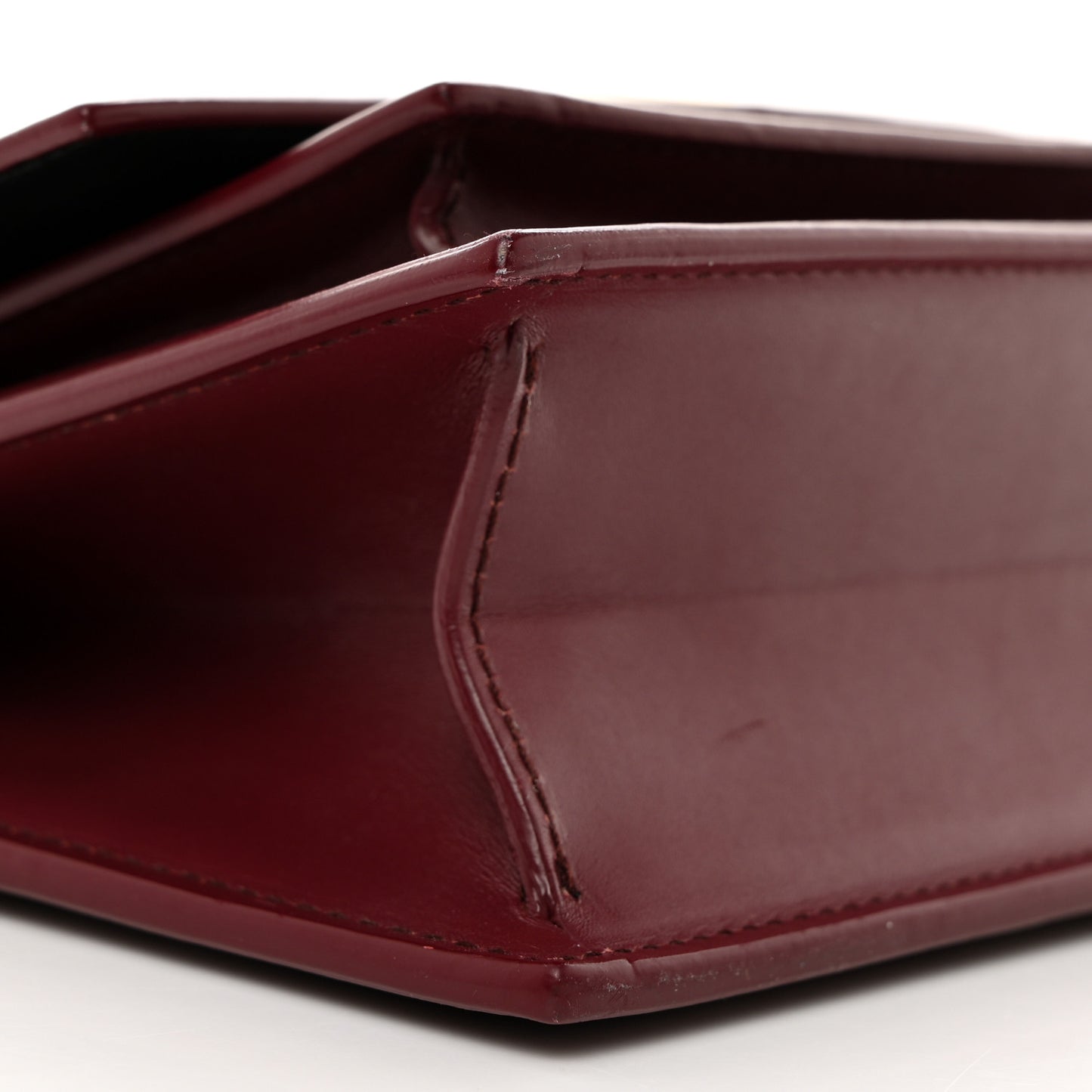Box Calfskin XS Sharp Top Handle Bag Burgundy