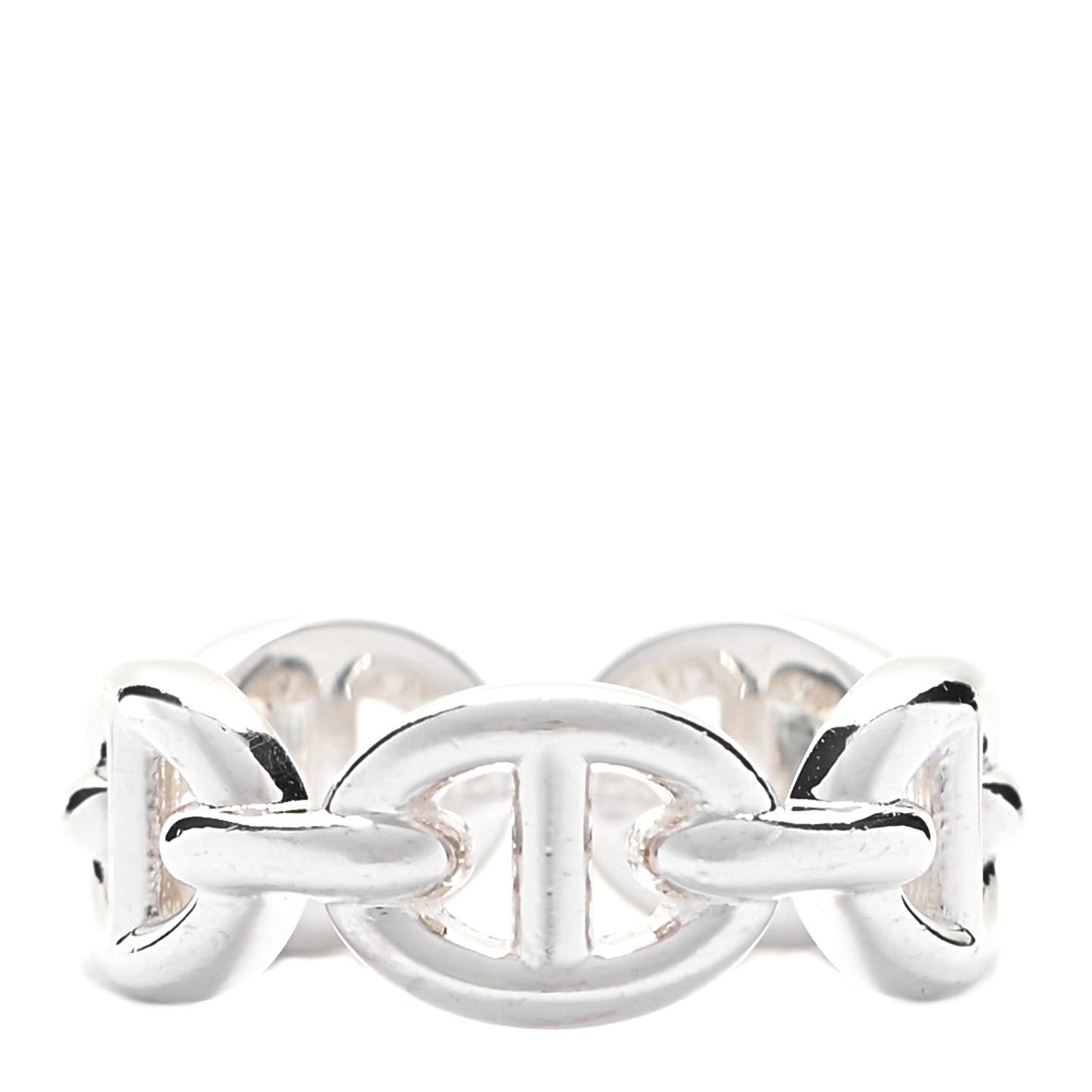 Sterling Silver PM Chaine d'Ancre Enchainee Band Ring 46 3.75