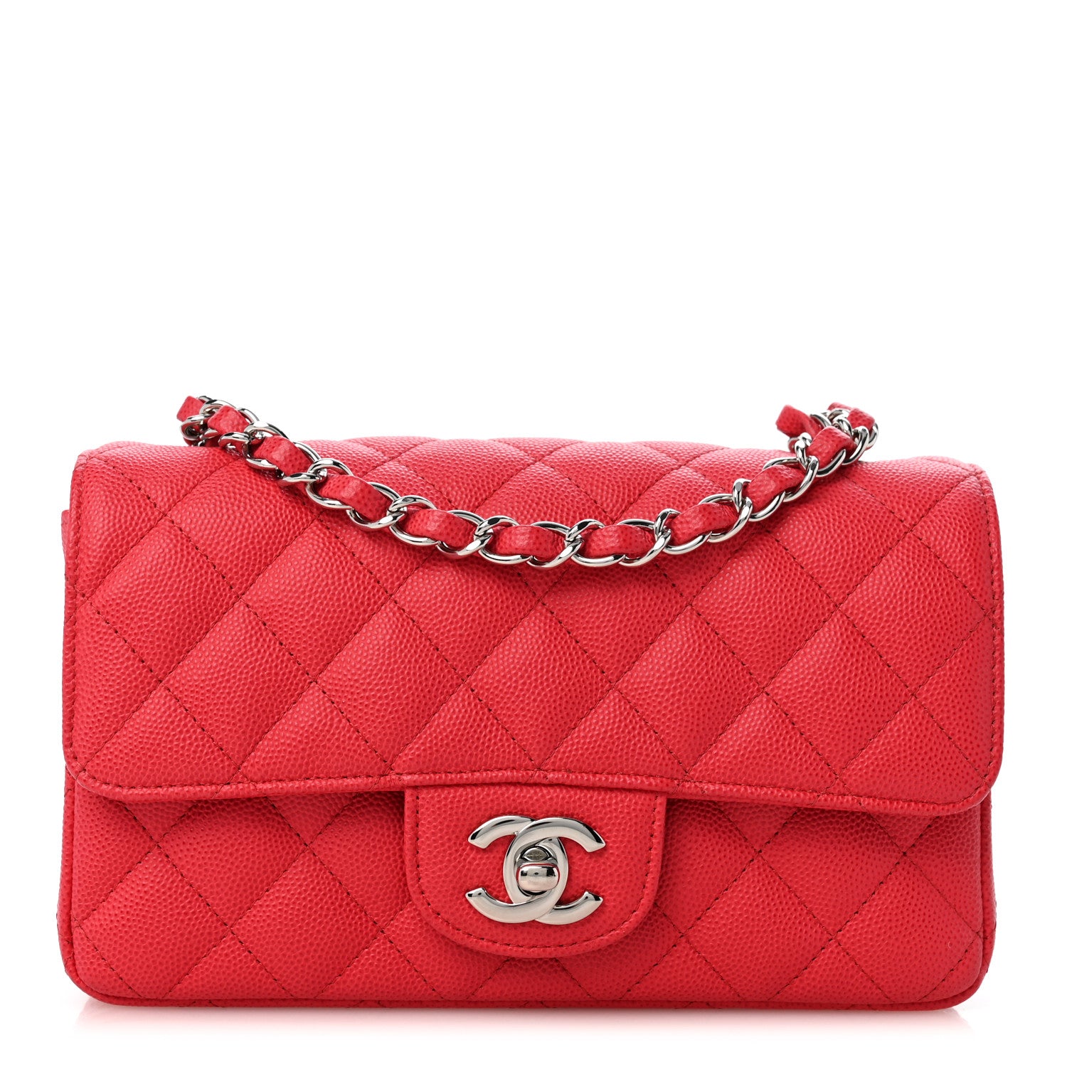 Chanel Caviar Quilted Mini Rectangular Flap Light Red 1 of 14
