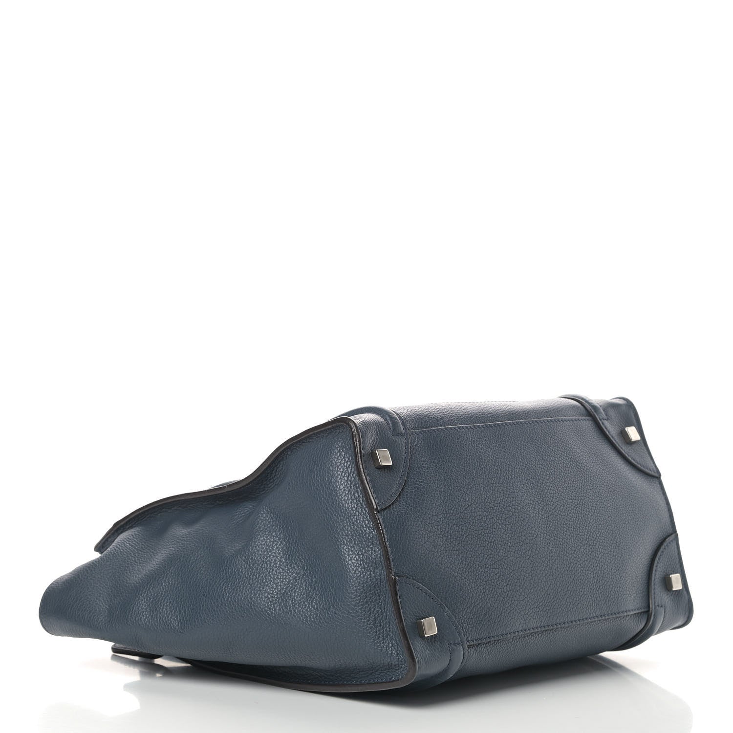 Celine Drummed Calfskin Mini Luggage Blue 4 of 11