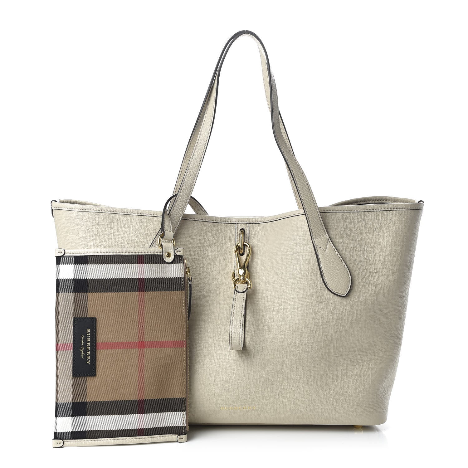 Burberry Grainy Calfskin Medium Honeybrook Tote Limestone 1 of 8