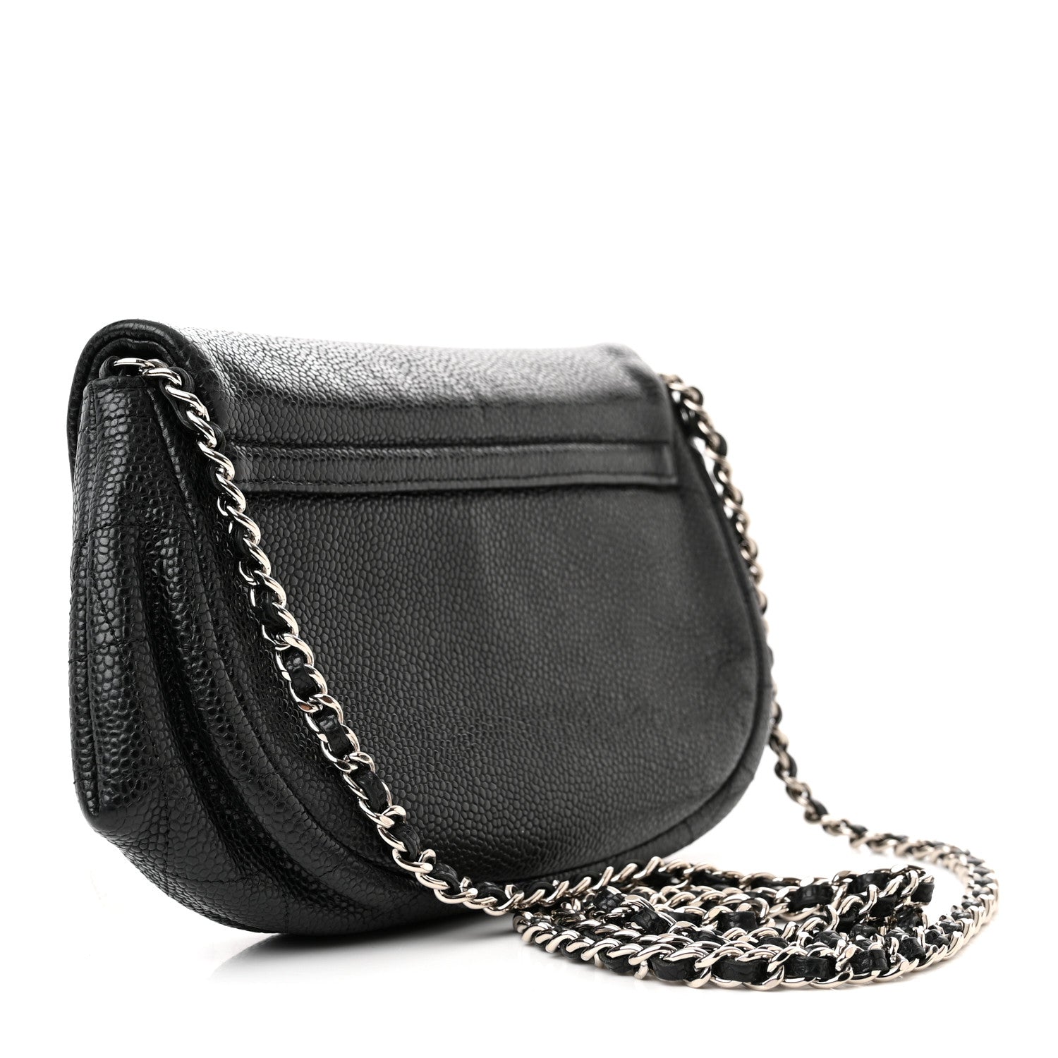 Chanel Caviar Half Moon Wallet On Chain WOC Black 3 of 12