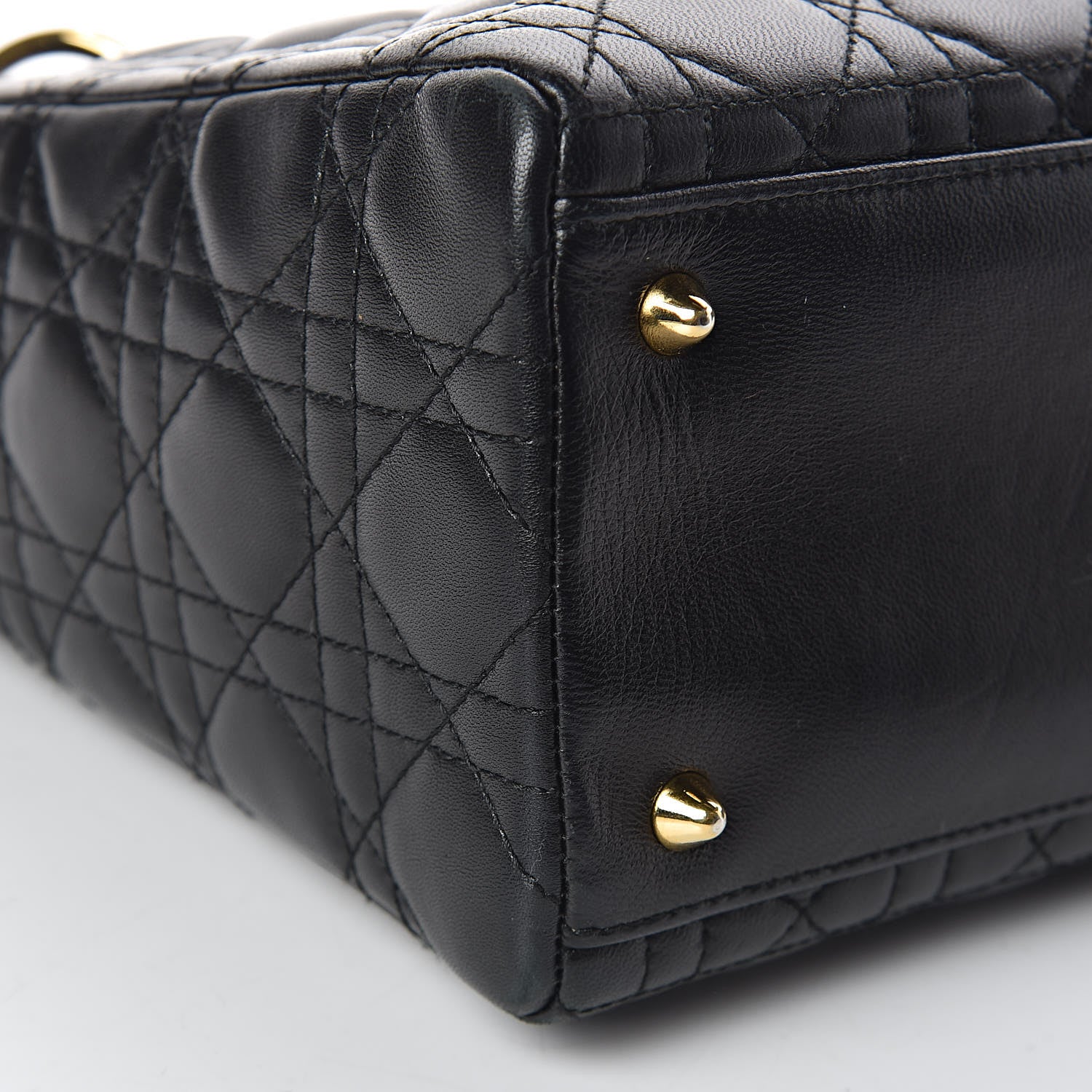 Christian Dior Lambskin Cannage Medium Lady Dior Black 16 of 17