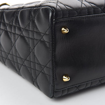 Christian Dior Lambskin Cannage Medium Lady Dior Black 16 of 17