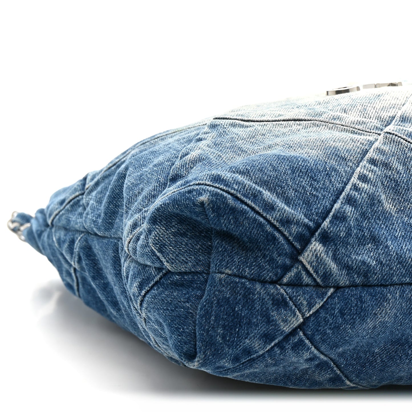 Denim Quilted Small Chanel 22 Blue