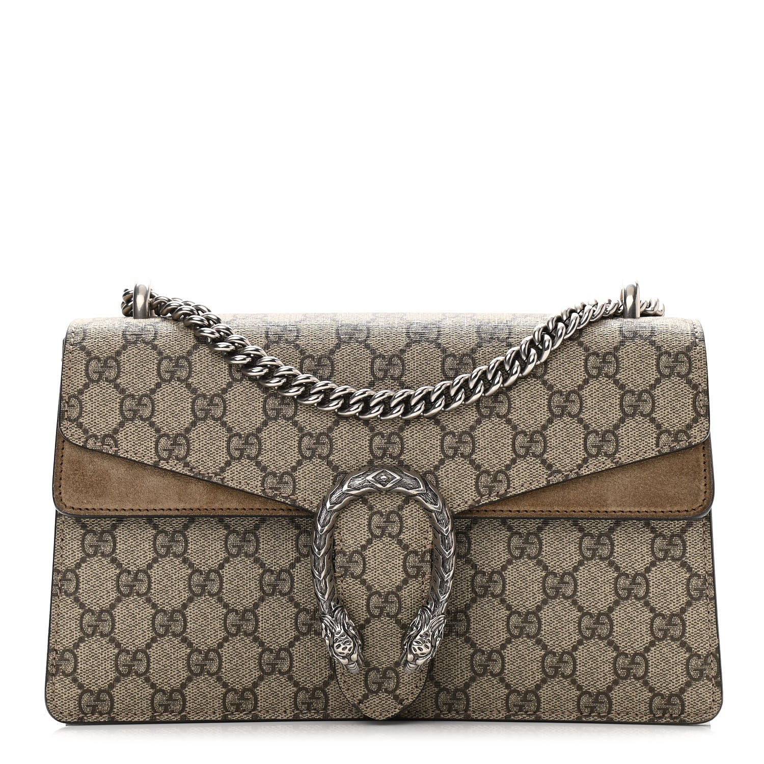 Gucci GG Supreme Monogram Small Dionysus Shoulder Bag Taupe 1 of 10