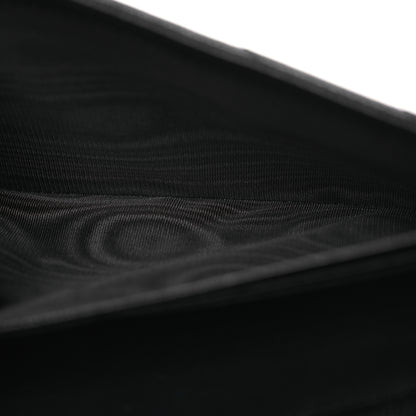 Saint Laurent Grain De Poudre Matelasse Chevron Monogram Monochrome Envelope Chain Wallet Black 8 of 15