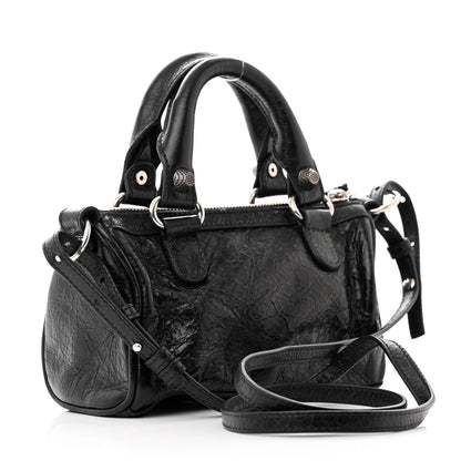 Balenciaga Agneau Arena Crystal Neo Nano Cagole Handbag Black 4 of 13