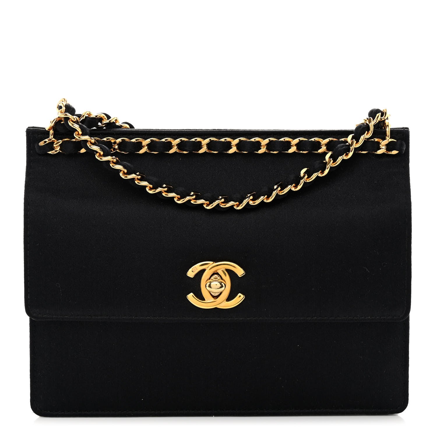 Chanel Satin Mini Flap Black 1 of 10