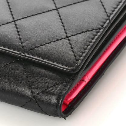 Chanel Calfskin Quilted Cambon Long Double Wallet Black 9 of 10