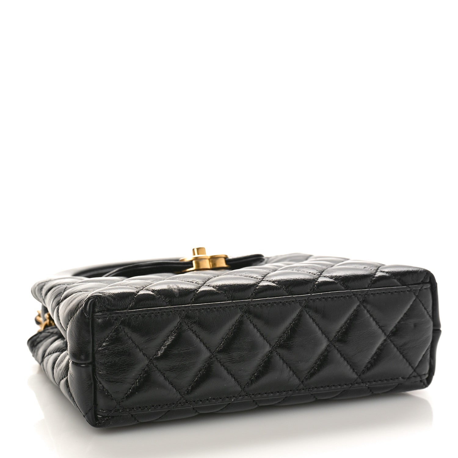 Chanel Shiny Aged Calfskin Quilted Nano Kelly Shopper Black 4 of 16