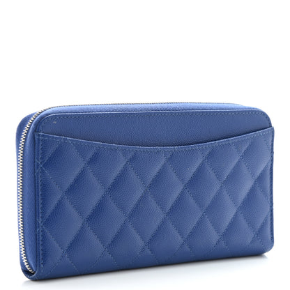 Chanel Caviar Quilted Large Gusset Zip Around Wallet Blue 2 of 10
