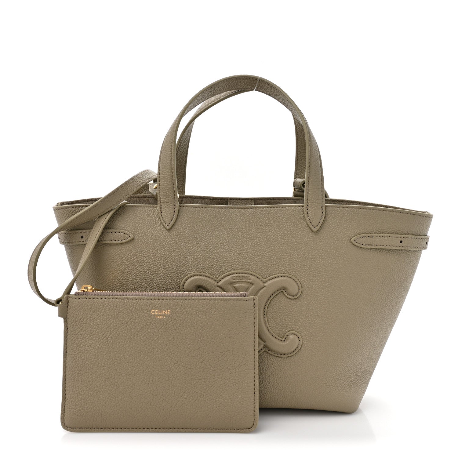 Celine Grained Calfskin Triomphe Mini Cabas Anais Modern Taupe 3 of 13
